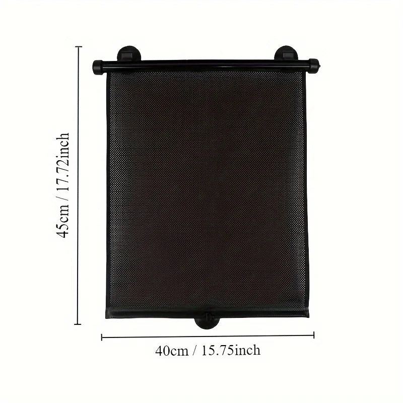 Retractable Car Sunshade | UV-Blocking, Easy Install Car Sunshade Qme Black