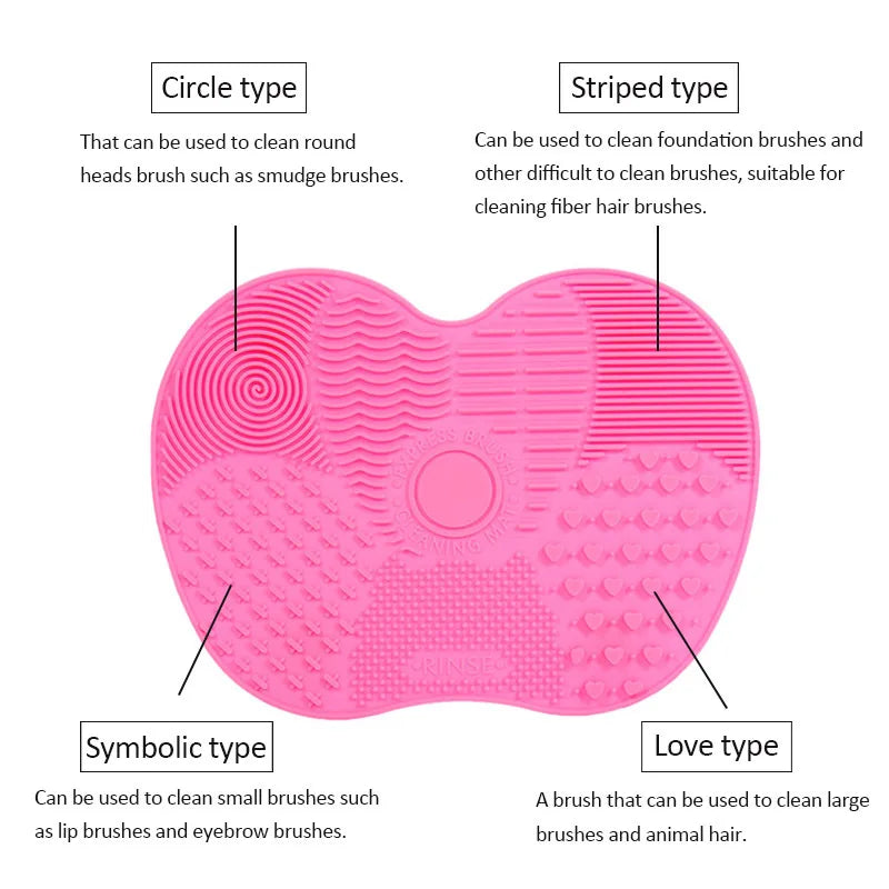 Silicone Cosmetic Brush Cleaning Pad with Suction Cup Brush Cleaning Pad Qme