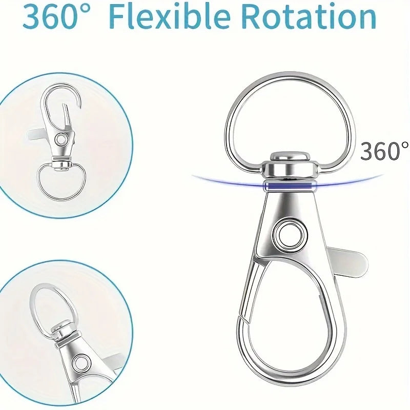 20-Pack Metal Rotary Spring Hook Key Rings & Lanyard Clasps Key Ring Clasps Qme