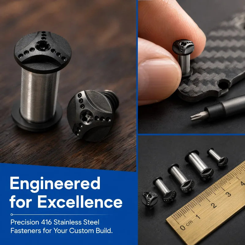 Stainless Steel Knife Handle Locking Screws M4 T8 Torx 5mm 10pk Knife Handle Screws Qst