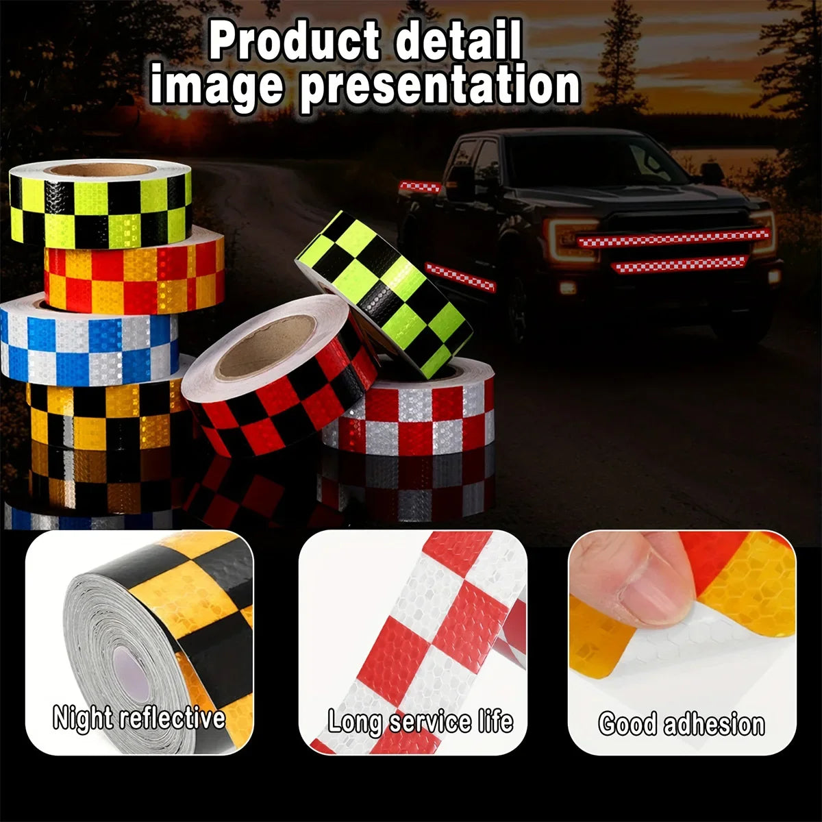 Reflective Safety Warning Tape Sticker – Car Bike Scooter Truck Reflective Safety Sticker Qme