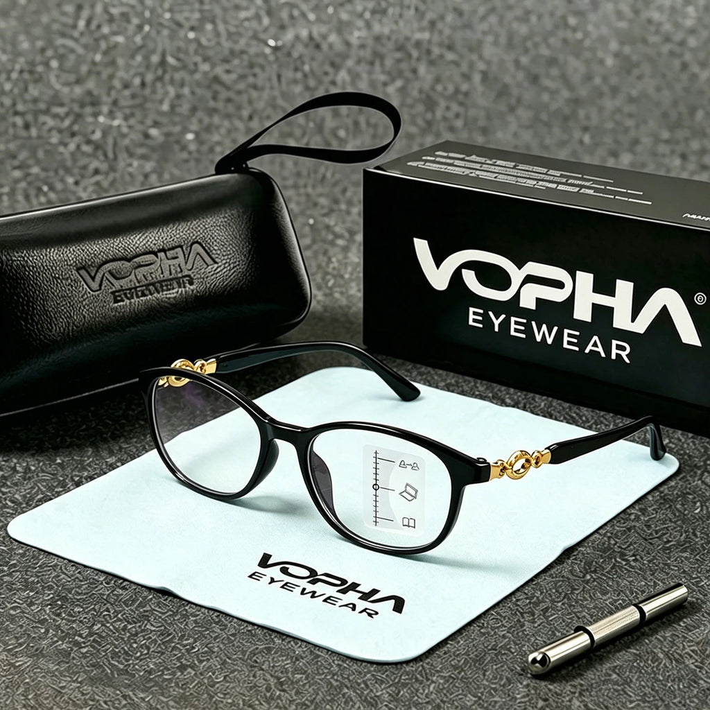 VOPHA Progressive Multifocal Reading Glasses Anti Blue Light Reading Glasses Qst 250 Black
