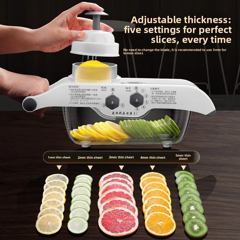 Manual Lemon & Fruit Slicer – Stainless Steel Blade Kitchen Tool Fruit & Vegetable Slicer Qst