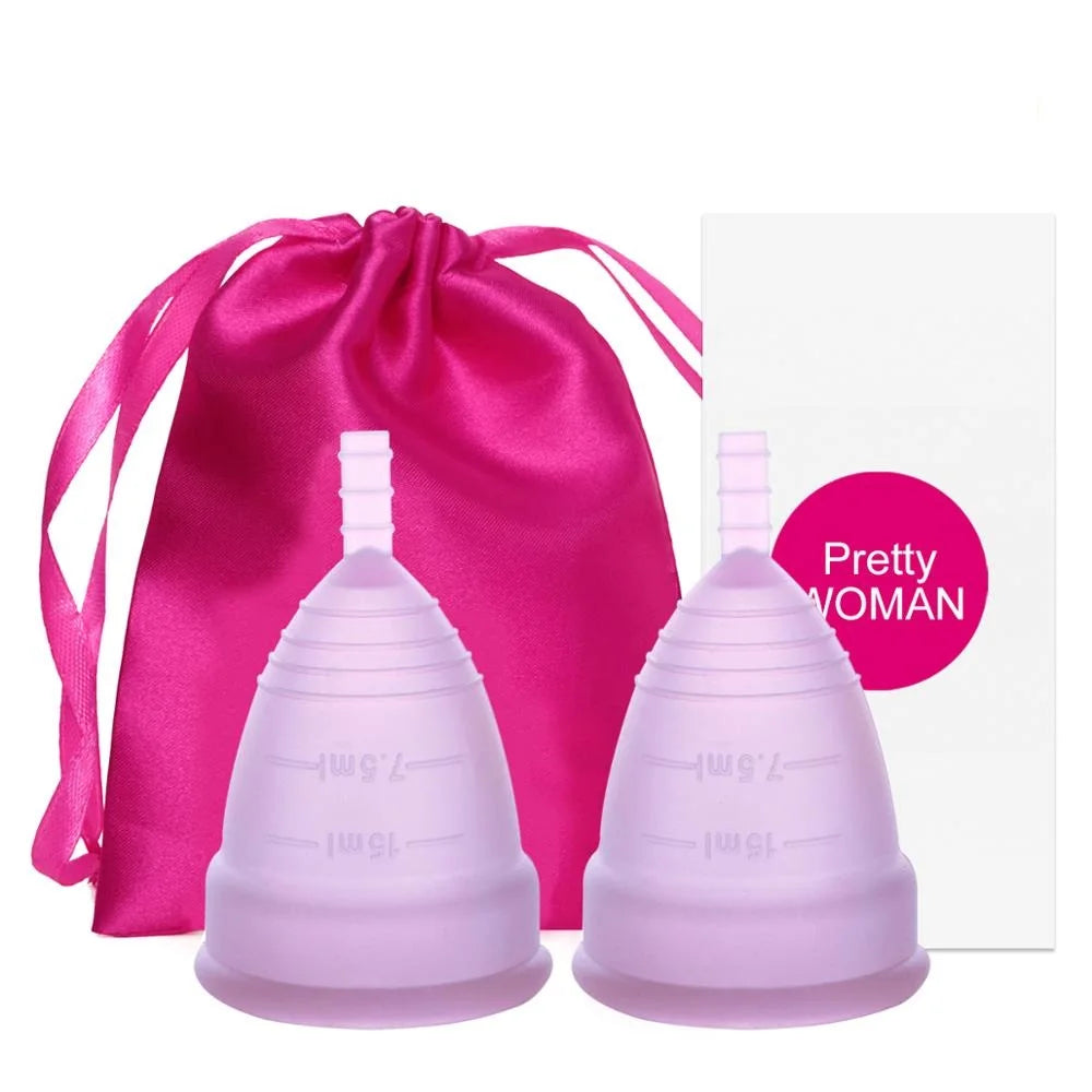 2-Pack Medical Silicone Menstrual Cups – S & L Sizes Menstrual Cup Qst