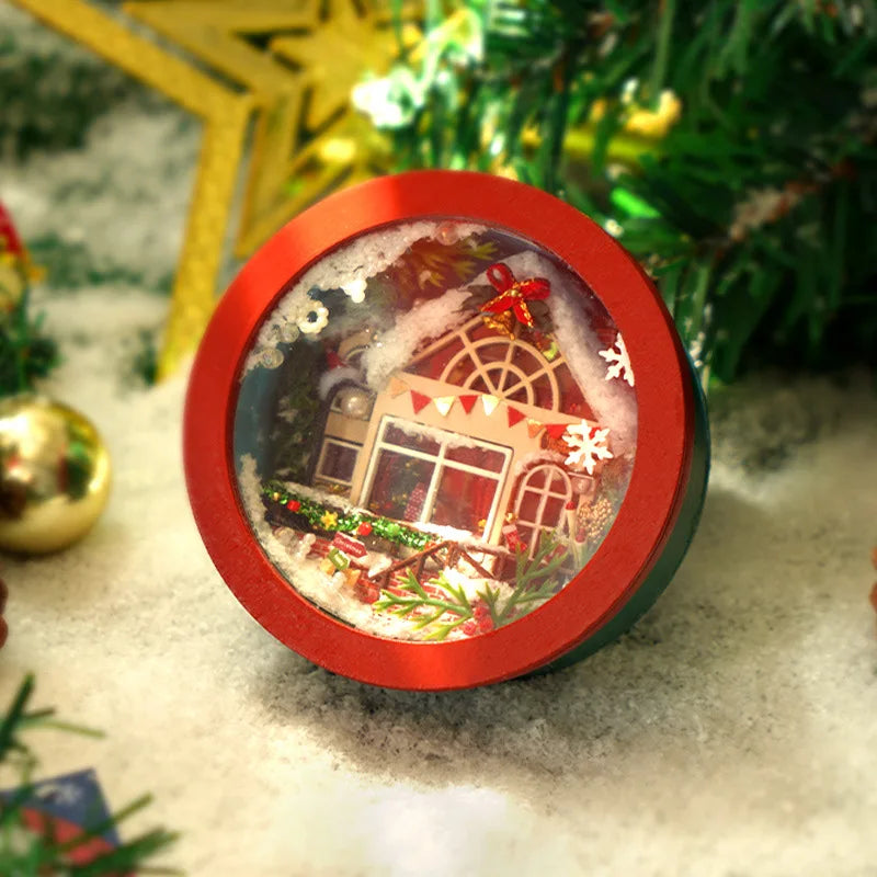 Wooden Christmas Cottage DIY Mini House Holiday Decoration Christmas Cottage Decoration Qme A