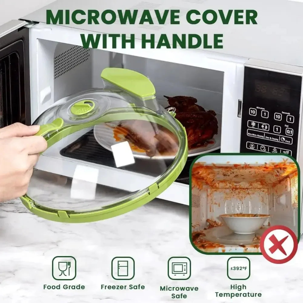 Clear Microwave Splatter Cover & Food Steamer – 10" Plates Microwave Splatter Cover Qme