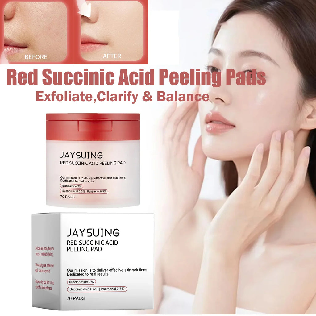 Succinic Acid Peeling Pads – Niacinamide & Panthenol | 70 Pads Exfoliating Peeling Pads Qme