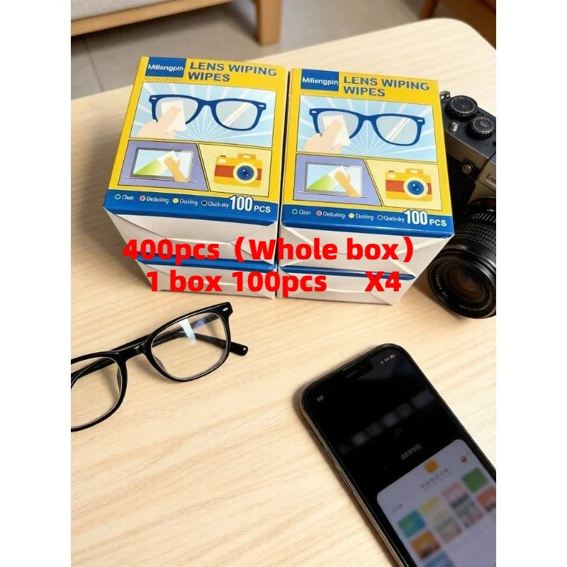 Anti-Fog Glasses Cleaning Wipes – Individually Wrapped Lens Cleaning Wipes Qme 400pcs