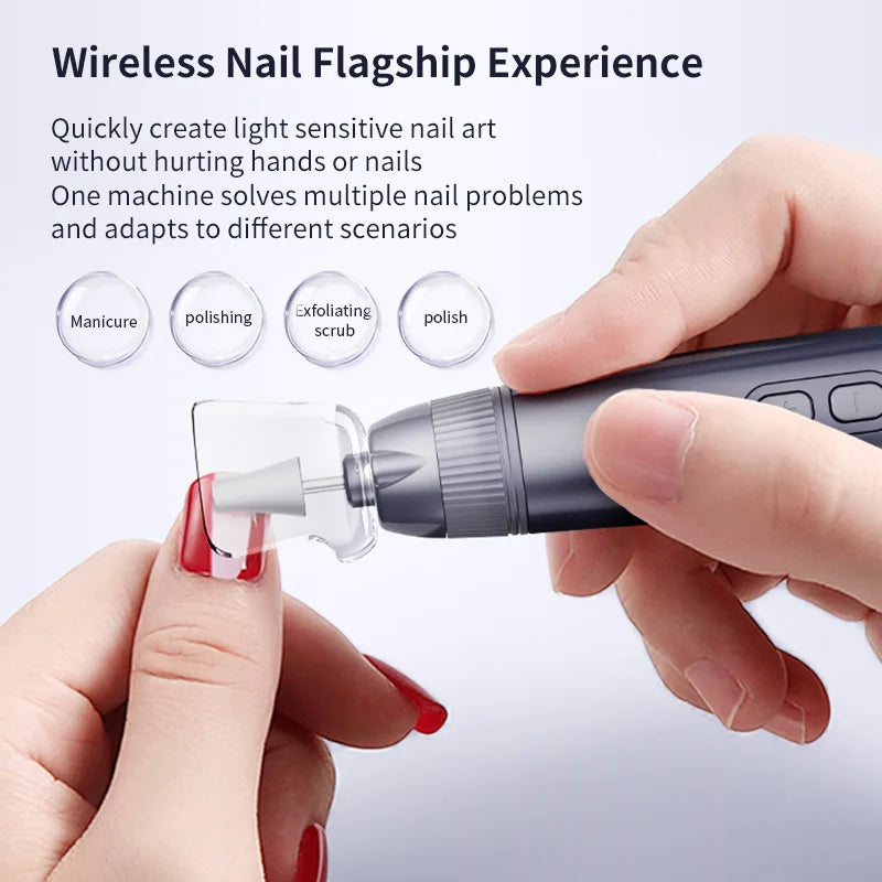 VIMYSHOW Cordless Electric Nail Drill Kit – 10 Speed & 10 Bits Electric Nail Drill Qst