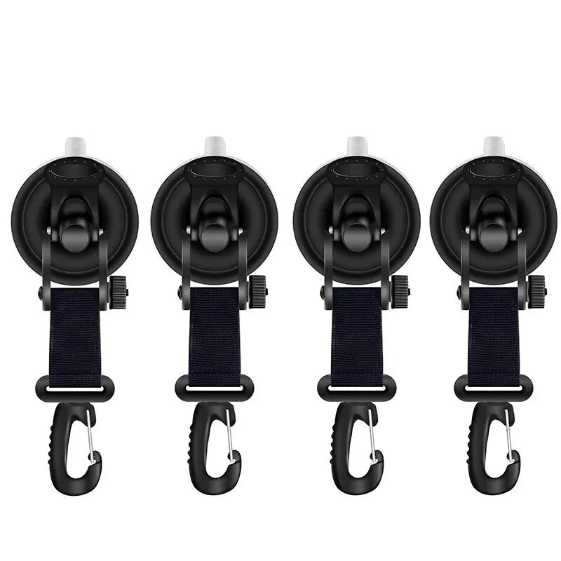 Suction Cup Anchor Hooks – Tarp & Awning Tie Down, 4-Pack Suction Cup Hook Qme black