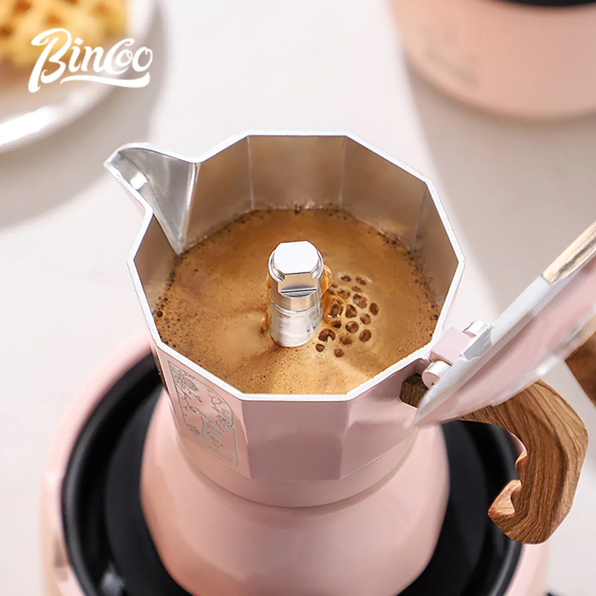 BINCOO Dual Valve Moka Pot Gift Box – Espresso Coffee Maker Moka Pot Qst