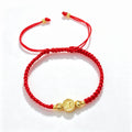 St Benedict Adjustable Braided Rope Bracelet – Gold Plated Religious Bracelet Qme 3