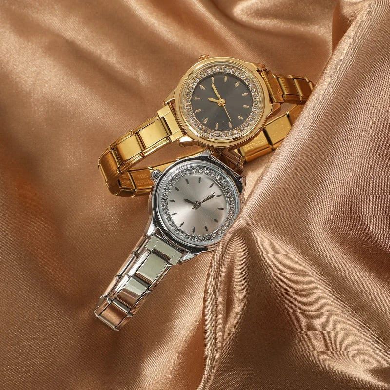 Stainless Steel Round Bangle Watch – Women's Bracelet Watch Bangle Bracelet Watch Qme