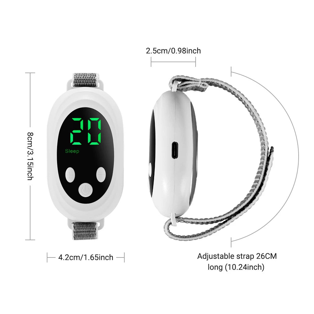 EMS Microcurrent Sleep Wristband – 20 Levels, USB-C Rechargeable Sleep Aid Wristband Qst