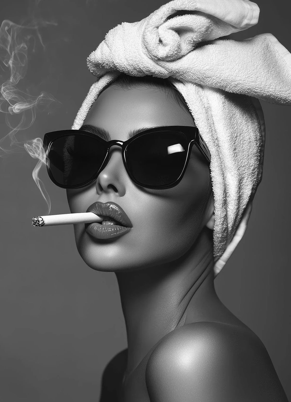 Modern Black & White Women Fashion Canvas Wall Art Print Canvas Wall Art Qst 22 40x50cm Unframed