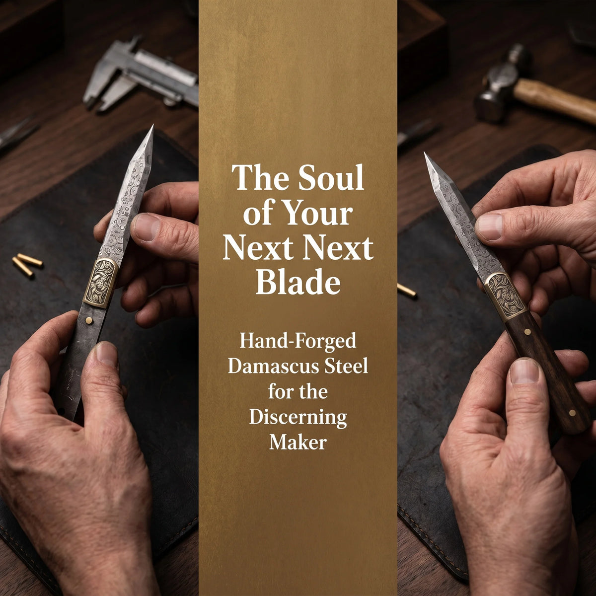 Damascus Steel Tea Knife Billet – DIY Fixed Blade Tea Needle Tea Knife Billet Qst