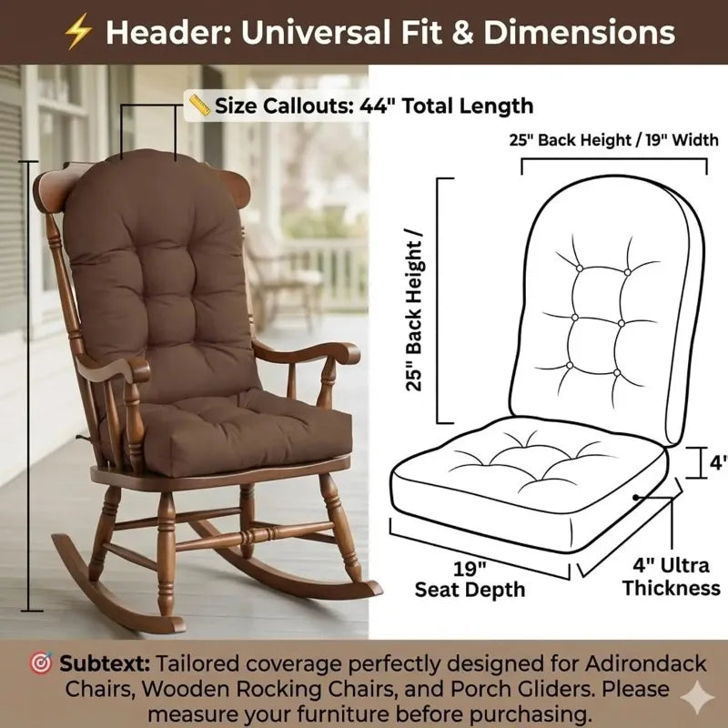 High Back Patio Chair Cushion – Waterproof & Fade Resistant Patio Chair Cushion Qst
