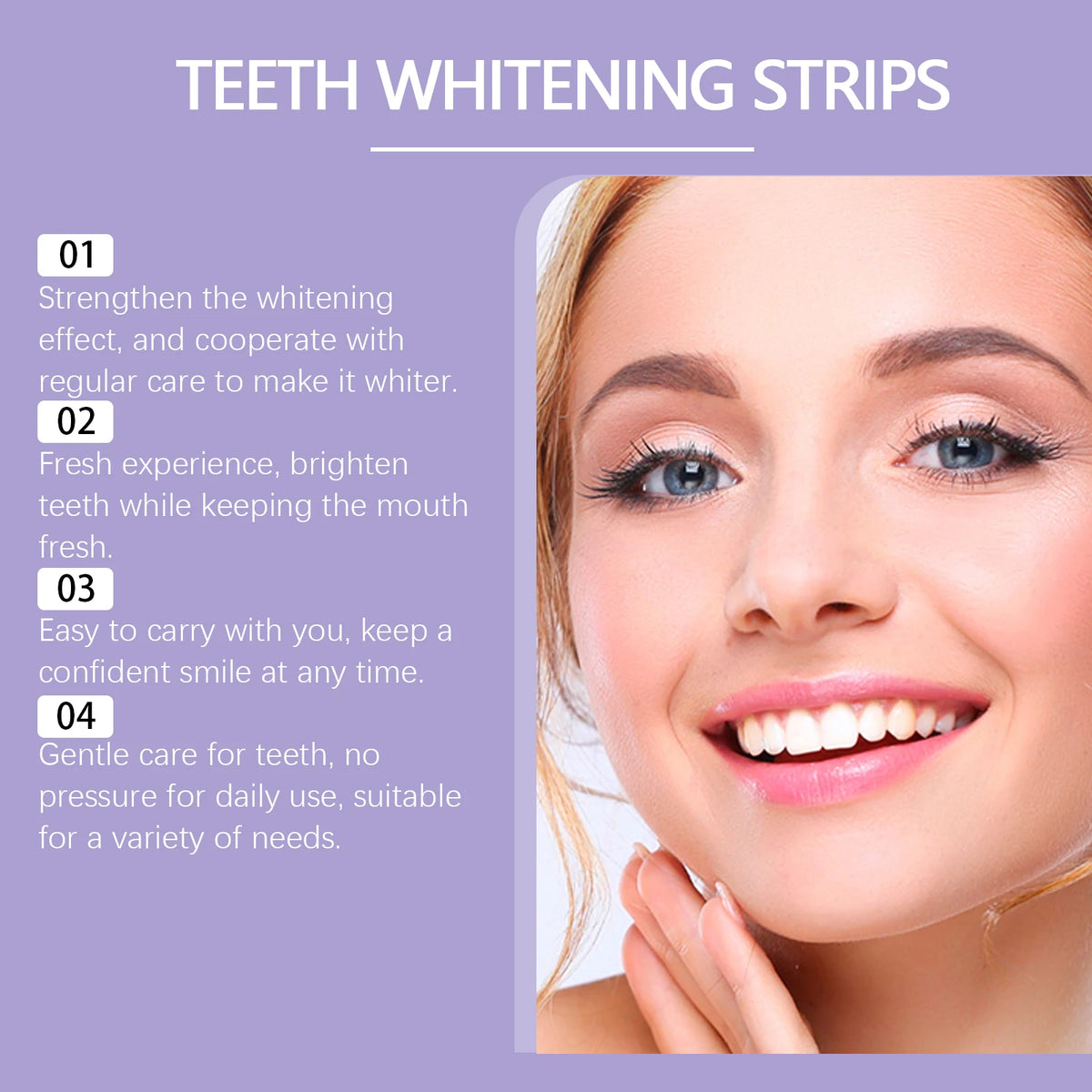 Purple Teeth Brightening Strips – Stain Removing Dental Patches Teeth Brightening Strips Qst