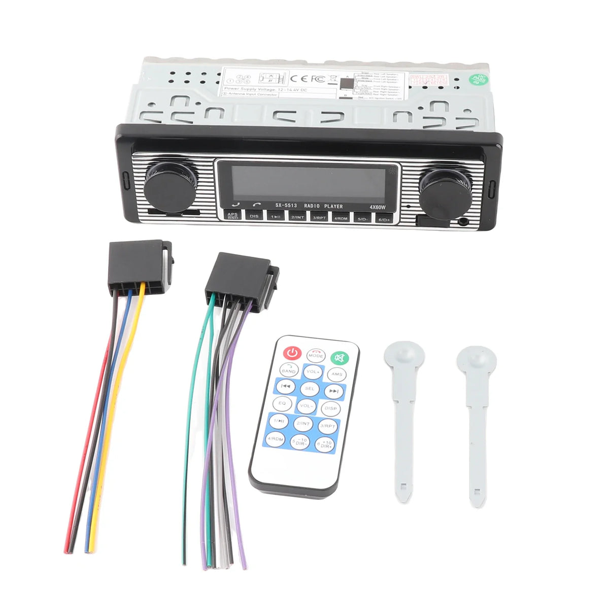 Vintage Bluetooth Car Radio MP3 Player AUX USB Stereo Bluetooth Car Stereo Qme as pic