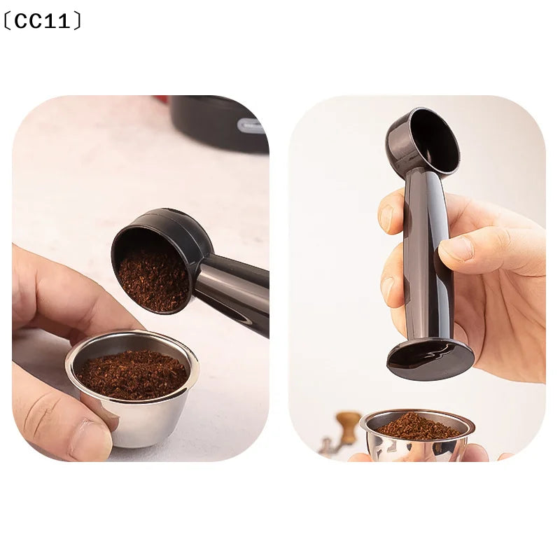 2-in-1 Coffee Measuring Scoop & Tamper – Bean Powder Press Coffee Scoop Tamper Qme