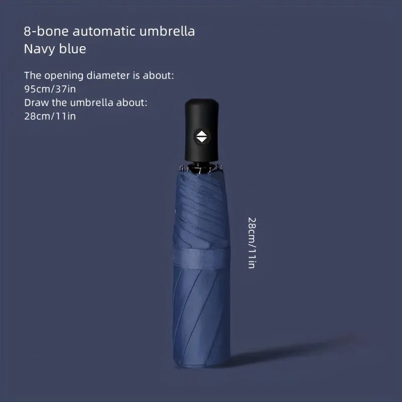 8-Rib Auto Folding Umbrella One-Touch Open/Close – Unisex Folding Umbrella Qst