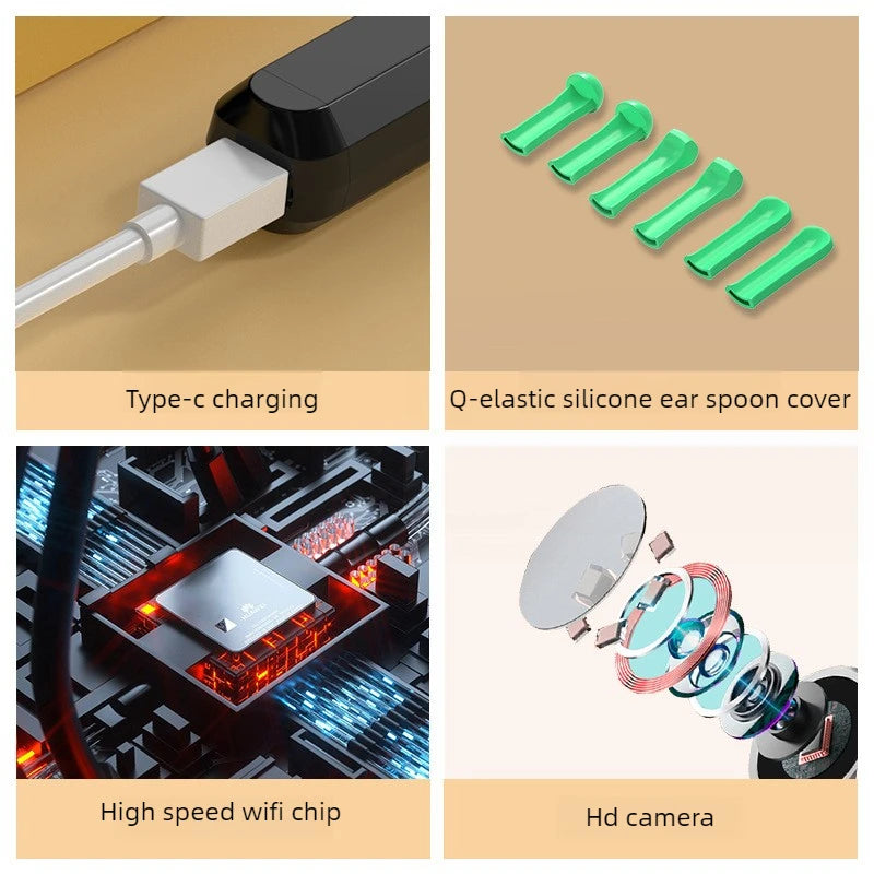4.2mm 1080P HD Visual Ear Camera & Wax Removal Kit Ear Inspection Camera Qst