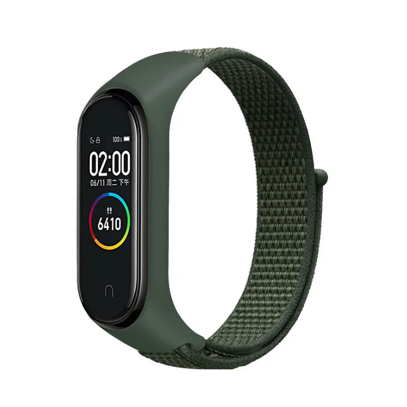Nylon Loop Watch Strap for Xiaomi Mi Band – 30 Colors Watch Band Qme army green Mi8 9 10