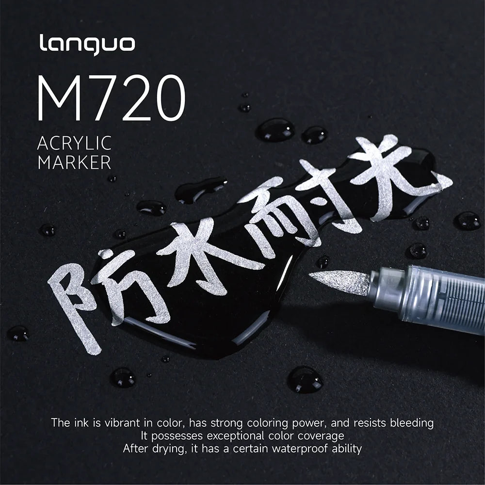 5-Pack Gloss Liquid Acrylic Permanent Markers | Black White Gold Silver Acrylic Paint Markers Qme