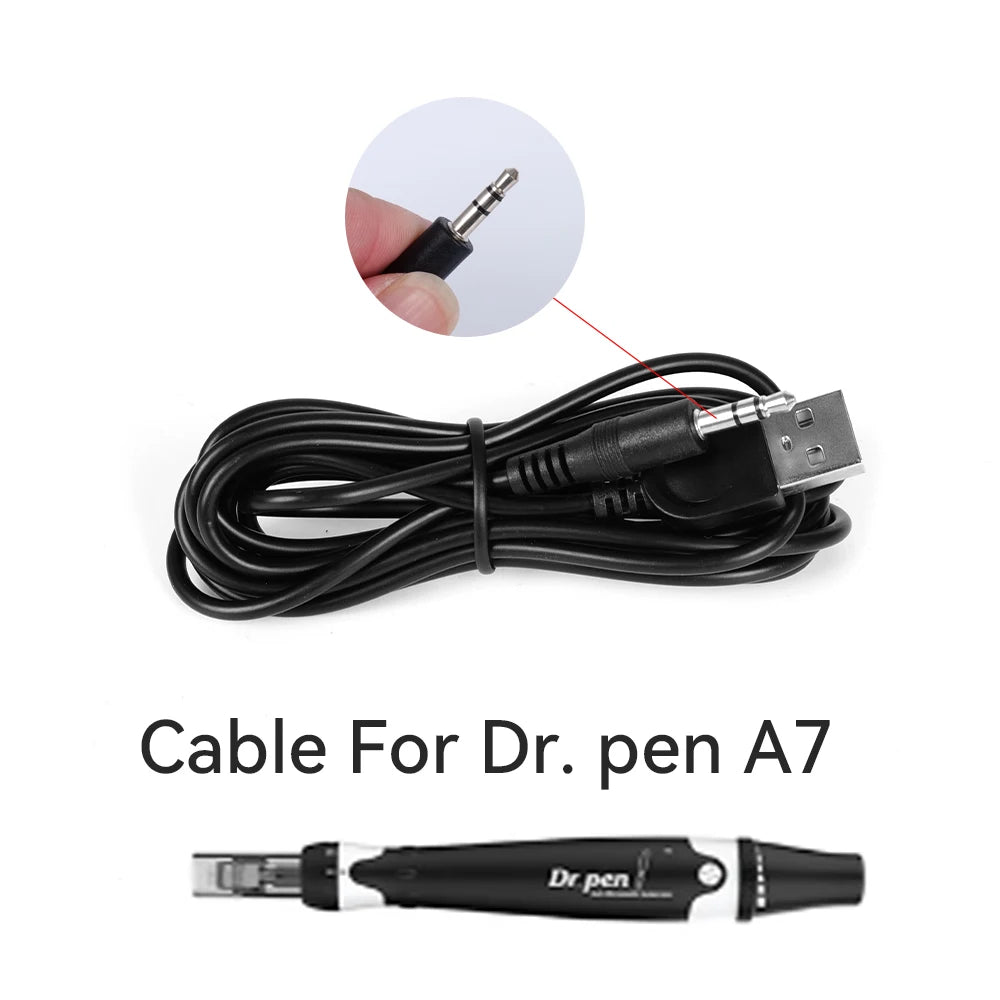Genuine Dr. Pen AC/DC Adapter & USB Cable – All Plug Types Microneedling Pen Charger Qst Cable For Dr. pen A7