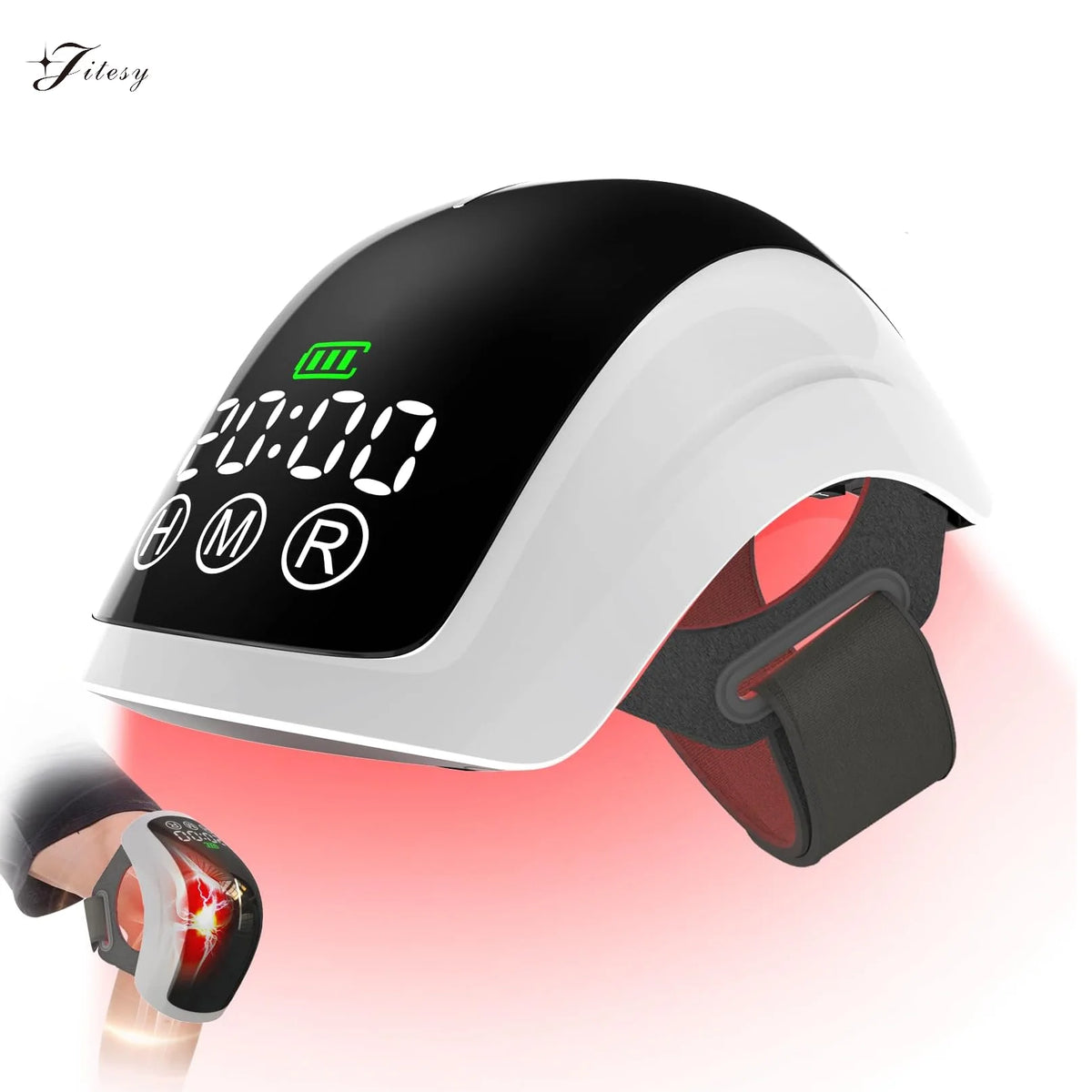 Portable Knee Massager – Vibration, Heat & Red Light Therapy Knee Massager Qst wireless white set AU
