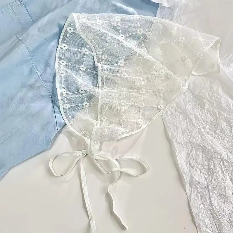 Women's White Lace Triangle Headscarf & Hair Wrap Lace Hair Headscarf Qst A4