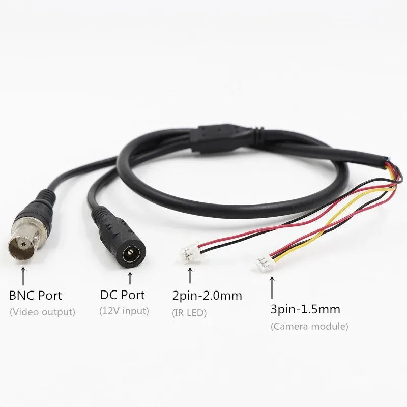 CCTV Camera 5-Core Video Cable DC 2-Pin BNC 3-Pin – 10 Pack CCTV Video Cable Qme