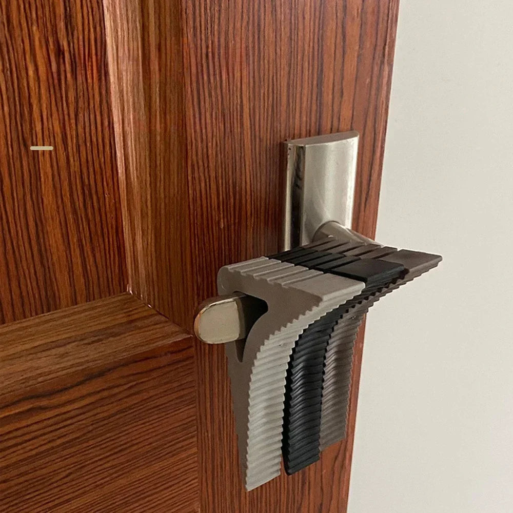 Rubber Wedge Door Stopper – Reusable Shock-Absorbing Block Wedge Door Stopper Qme