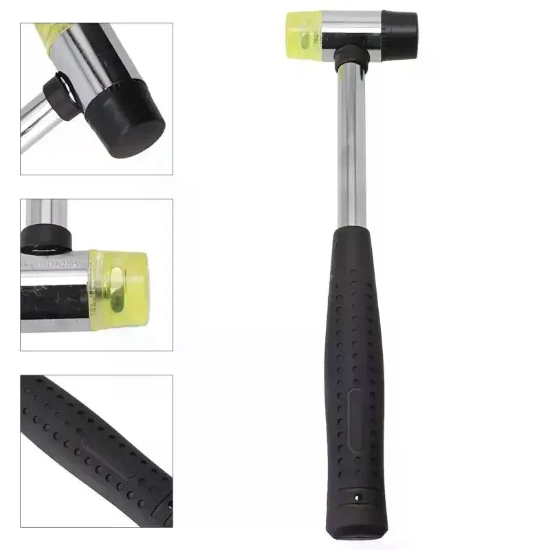 Double-Sided Rubber Mallet | Nylon & Rubber Head DIY Tool Rubber Mallet Qme