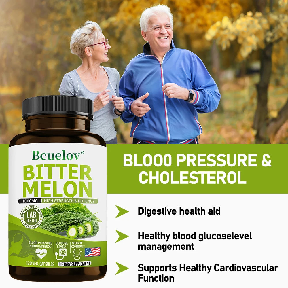 Bitter Melon Extract 1000mg Capsules – Blood Sugar & Immunity Herbal Supplement Qst