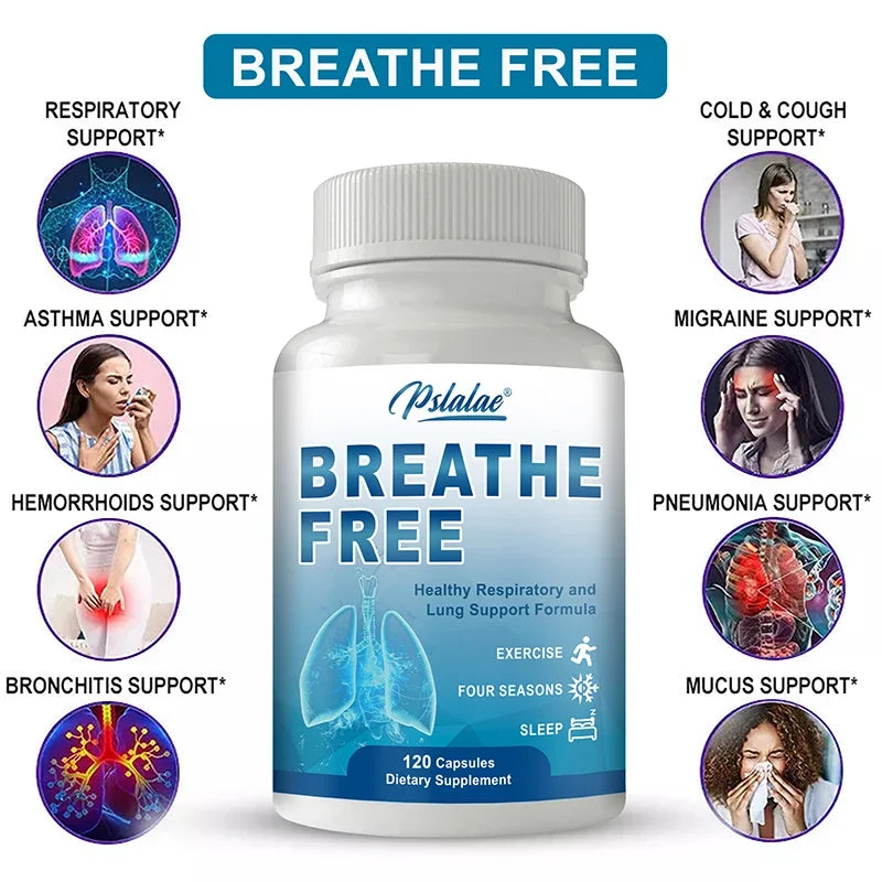 Breathe Free Support – Lung & Respiratory Wellness Capsules Respiratory Supplement Qst