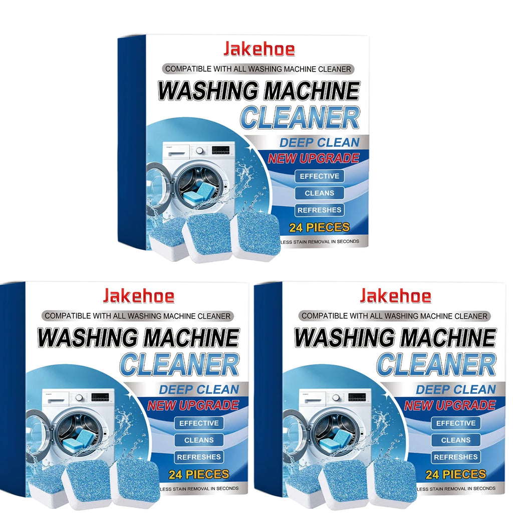 Washing Machine Cleaning Tablets – Mold, Scale & Odor Remover Washer Cleaning Tablets Qme 3 x 24PCS Boxed