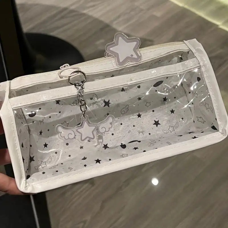 Transparent PVC Pencil Case – Large Capacity Zipper Pouch Pencil Case Qme