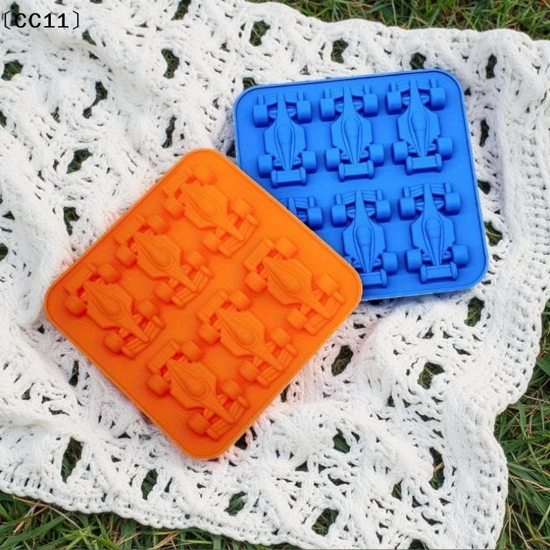3D Racing Car Silicone Ice Mold | 6-Cavity Chocolate Jelly Tray Silicone Baking Mold Qme