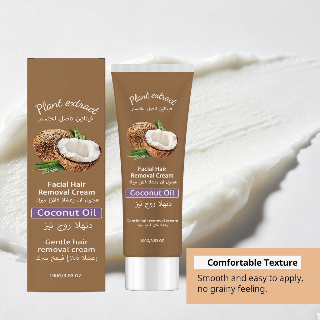 Coconut Hair Removal Cream – Face, Lip & Armpit Depilatory Hair Removal Cream Qst