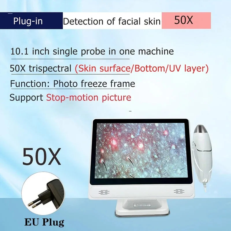 HD Hair Scalp Camera & Digital Skin Analyzer – 10" Screen Scalp Skin Analyzer Qst 50X-With Box-EU