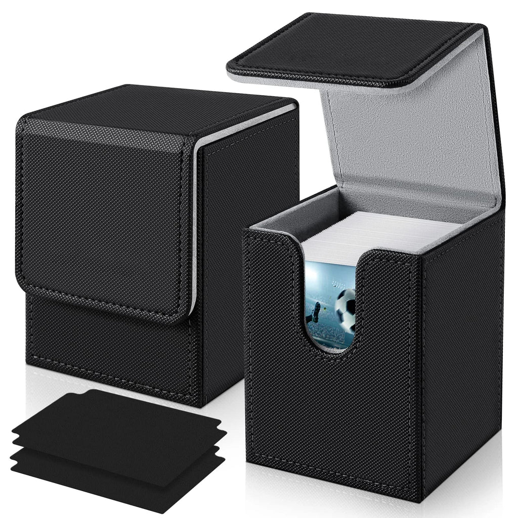 Leather Card Deck Box – Holds 100+ Sleeved Cards & 2 Dividers Card Deck Box Qme