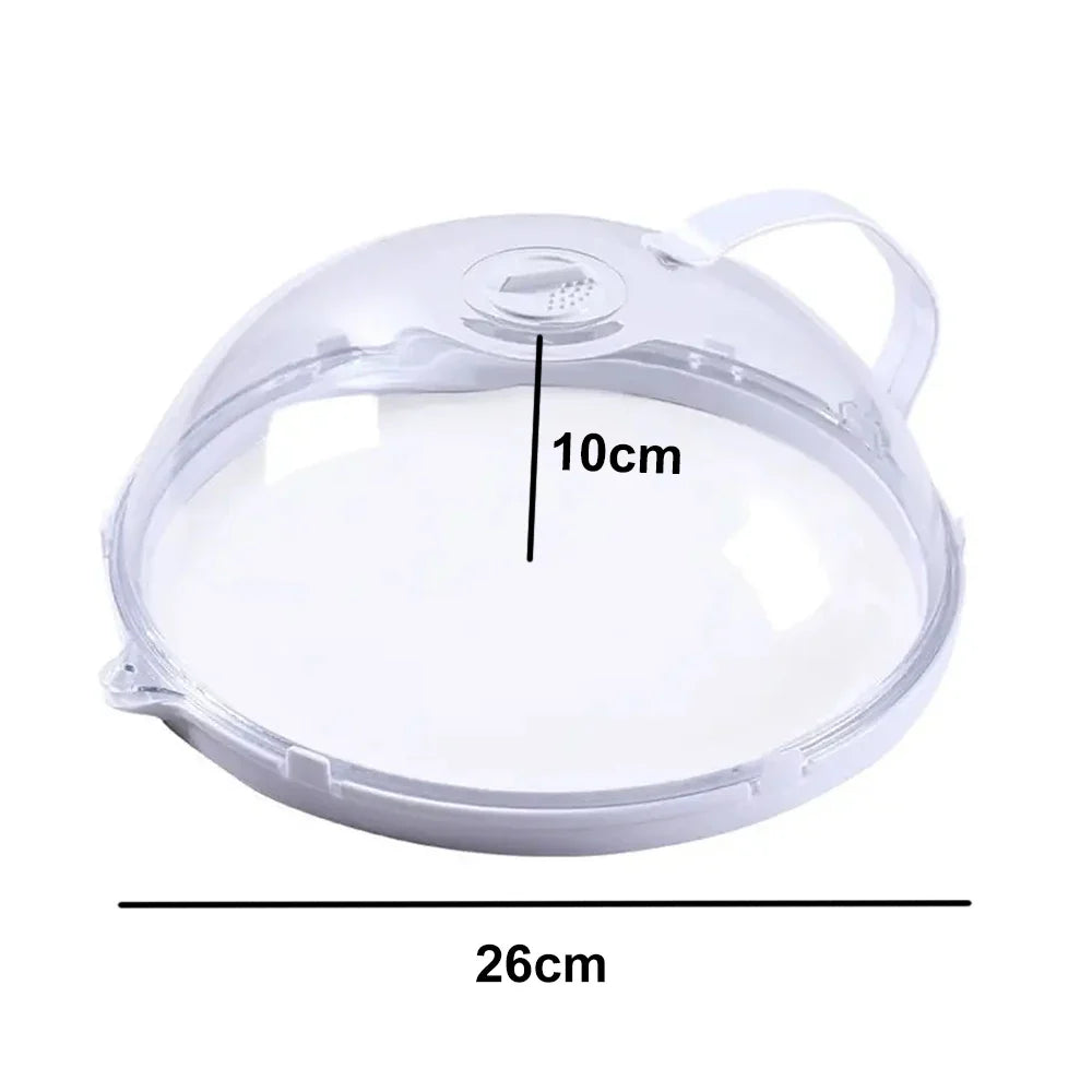 Microwave Splash Cover – Transparent Plastic Lid with Handle Microwave Splash Cover Qme 26CM