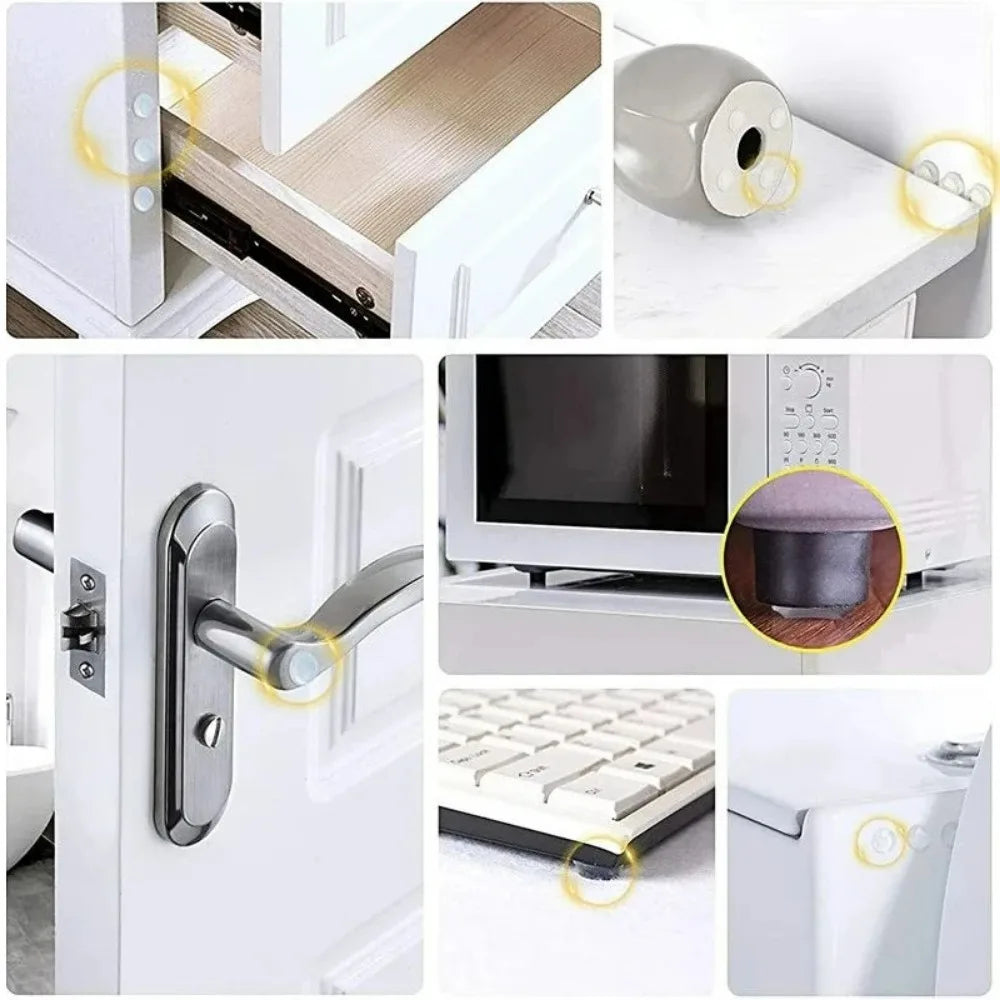 Silicone Self-Adhesive Door Buffer Pads Transparent 500 Pack Door Buffer Pads Qme
