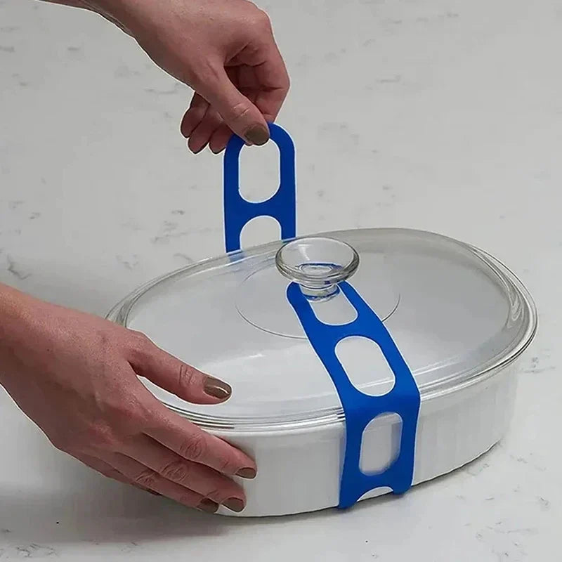 Reusable Silicone Lid Strap – Universal Elastic Fixing Band Silicone Lid Strap Qme