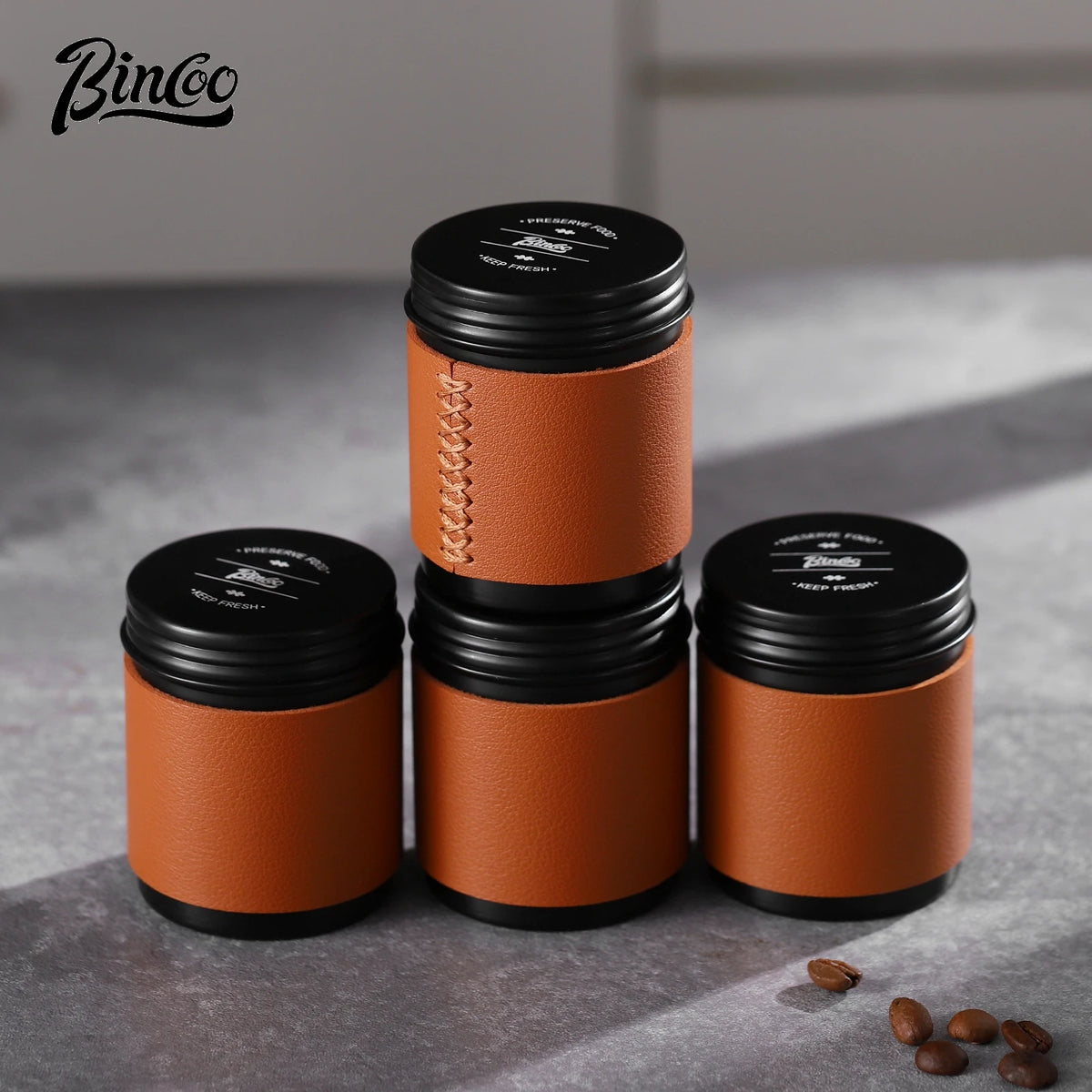 Bincoo 80ML Mini Airtight Coffee Canisters 2-Pack | Portable Coffee Storage Canister Qst