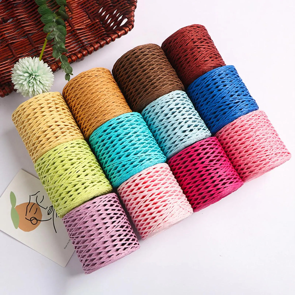 Natural Raffia Yarn 150m Roll – DIY Craft Ribbon for Hats & Gifts Craft Raffia Ribbon Qst