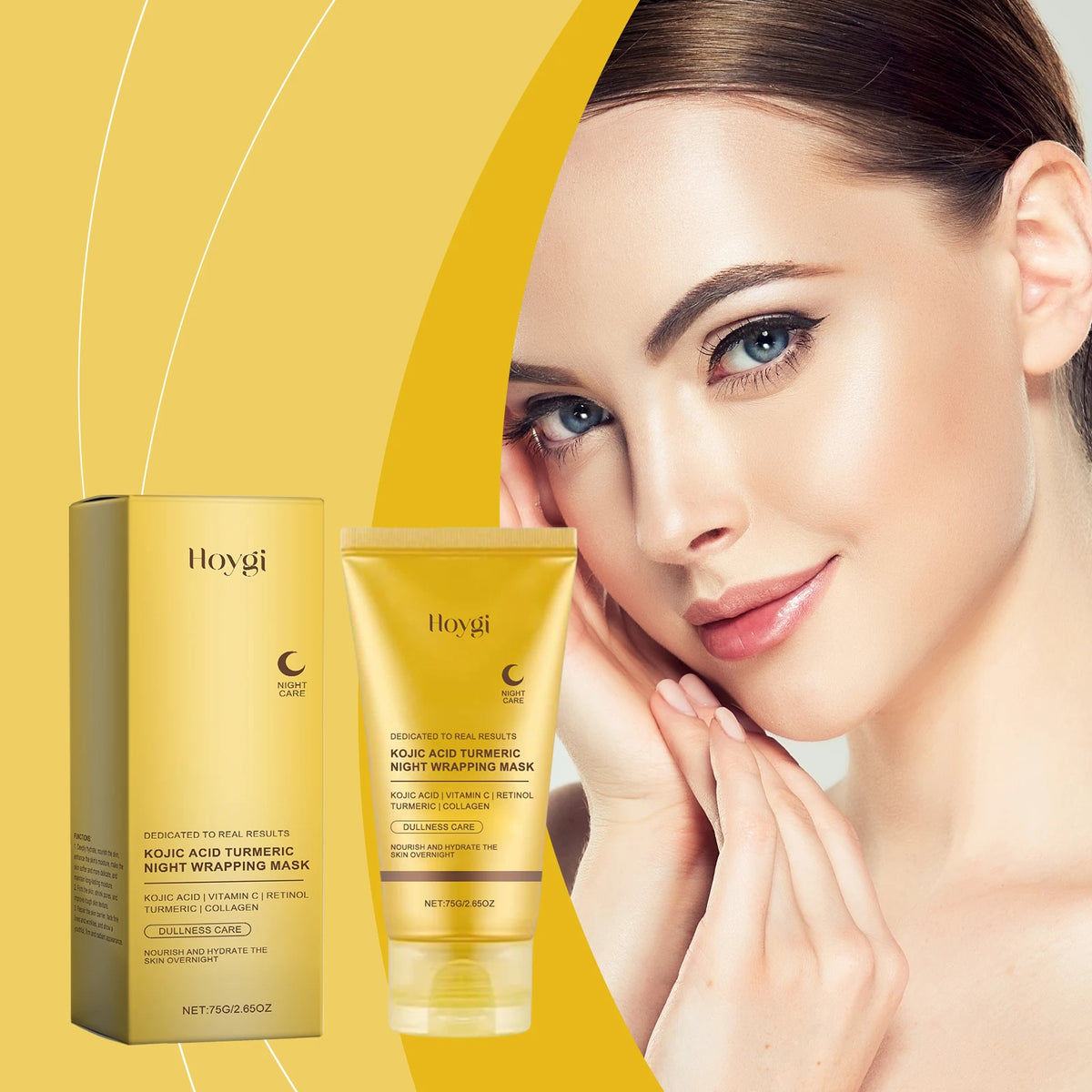 Hoygi Turmeric Collagen Peel-Off Mask – Brighten & Hydrate Peel-Off Face Mask Qst