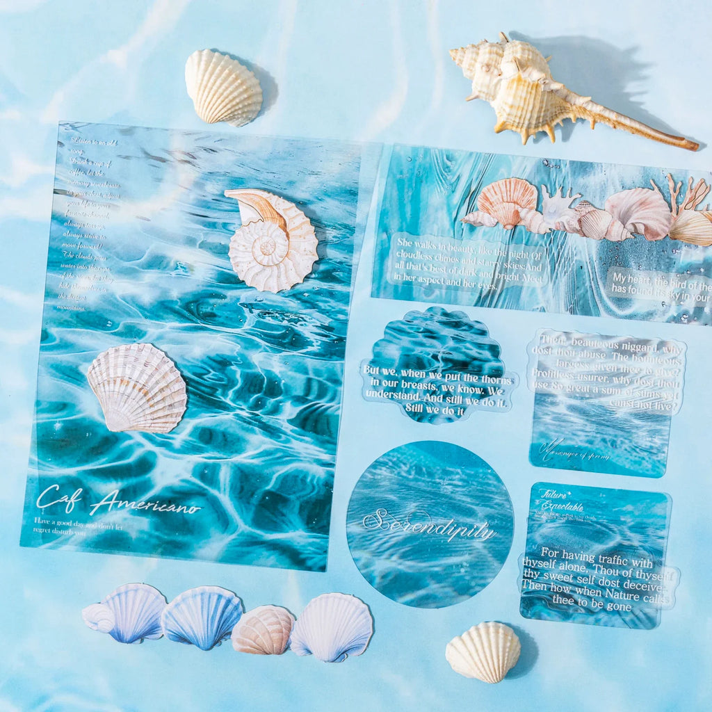 Blue Ocean Scrapbook Stickers 25 Sheets – DIY Photo & Journal Scrapbook Sticker Set Qme