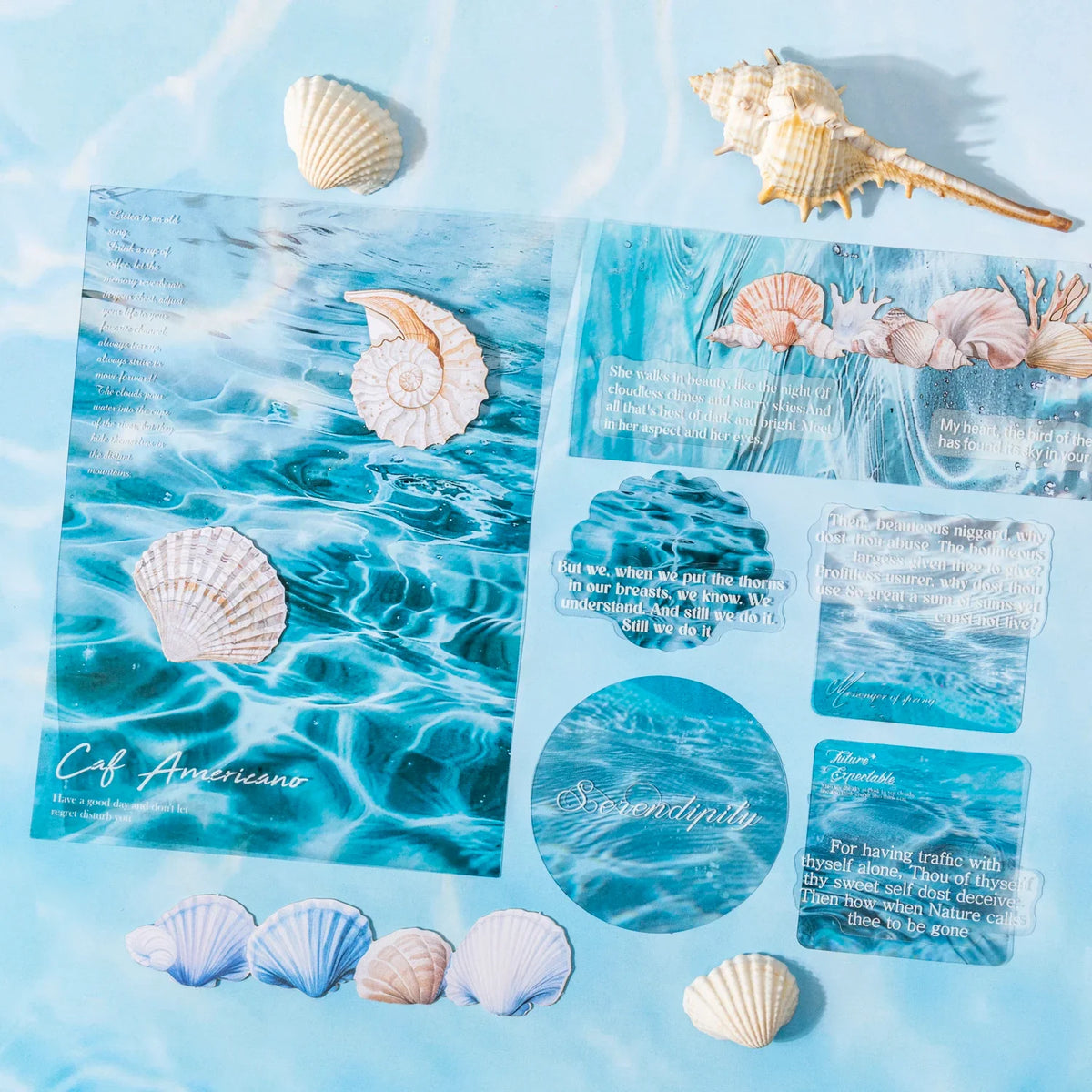 Blue Ocean Scrapbook Stickers 25 Sheets – DIY Photo & Journal Scrapbook Sticker Set Qme
